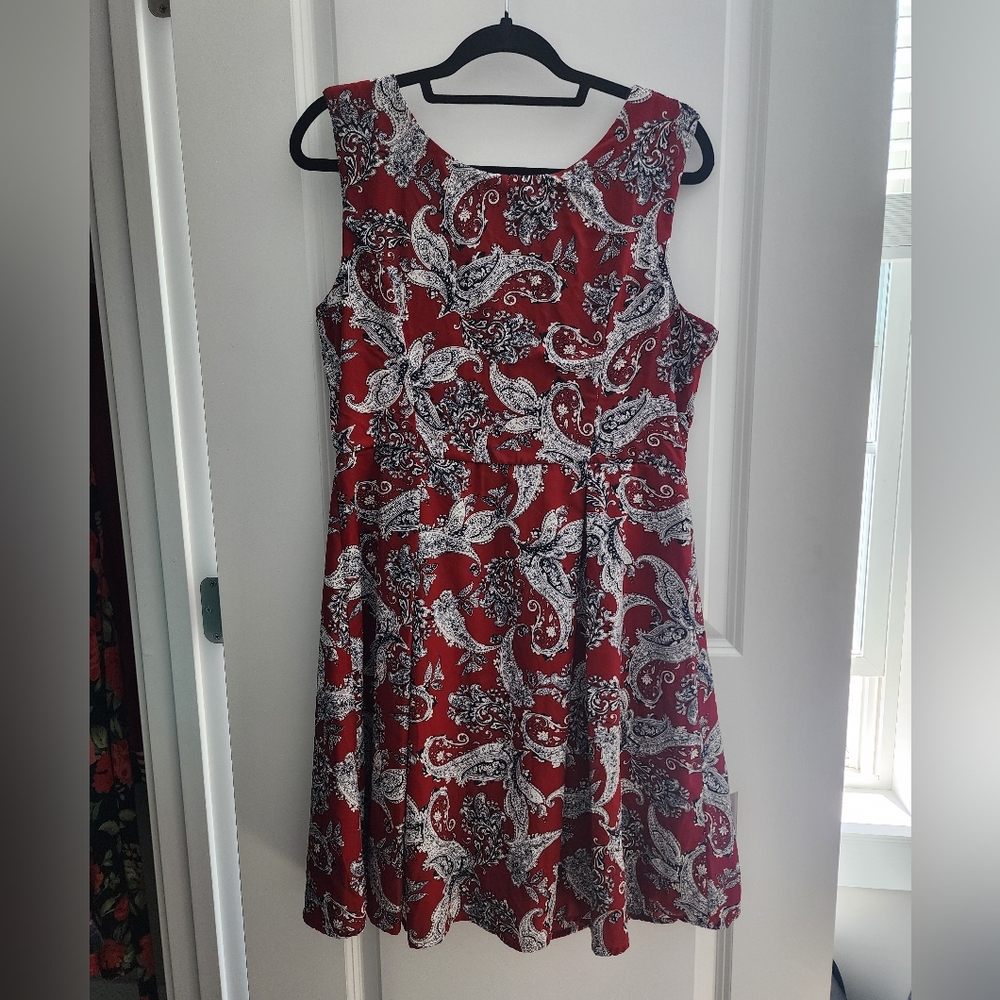 ModCloth Yellow Star Sleeveless Paisley Dress XL